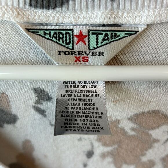 Hard Tail pullover tunic cream tie dye XS brown and grey vneck - Picture 3 of 7